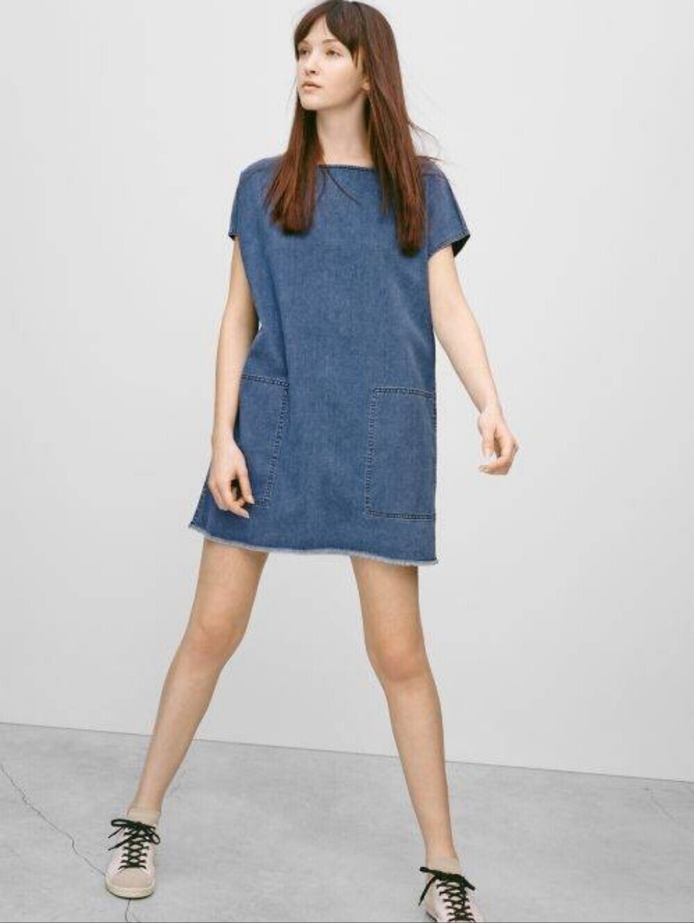 Aritzia Wilfred Free Nori Denim Pullover Mini Dress